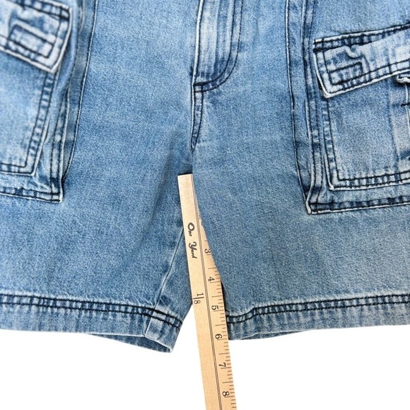 Vintage 90s Y2K St Johns Bay Baggy Cargo‎ Blue Denim Jean Short Jorts Unisex 36 - Picture 6 of 7